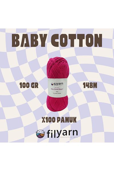 Filyarn 100 γραμμάρια Oeko-tex Certified Cotton Yarn για μωρό και γιλέκο - Σχέδιο πλεξίματος χειρός