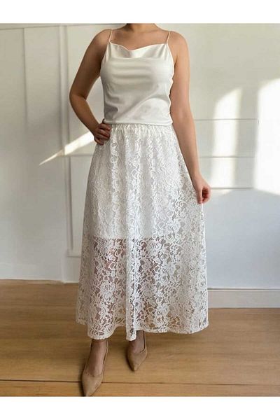 BEBE PLUS Guipure Skirt