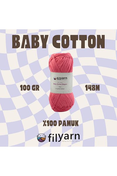 Filyarn 100 γραμμάρια Oeko-tex Certified Cotton Yarn για μωρό και γιλέκο - Σχέδιο πλεξίματος χειρός