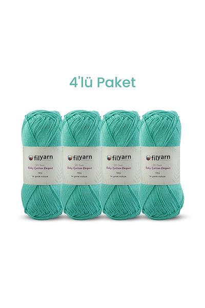 Filyarn 100gr Oeko-tex Πιστοποιημένο Βάμμα Βαμβακιού - Baby Cotton Χειροποίητο Πλέξιμο, Σετ 4 τεμαχίων Για Μωρό Υπό Τακτοποίηση και Γεννητικά Προϊόντα