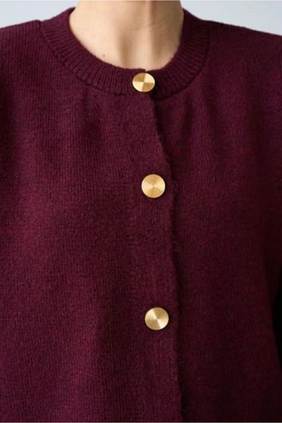 Qu Style Burgundy Tank Top and Cardigan Set of Two