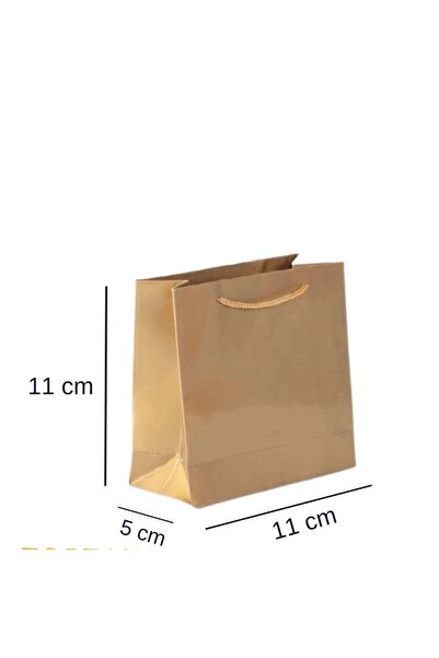 BURAKKUTU Karton çanta Kraft 11x11 Körük Boy:5 Cm Paketi 48 Lidir