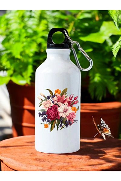 lili hediyelik Flowers Printed Water Bottle