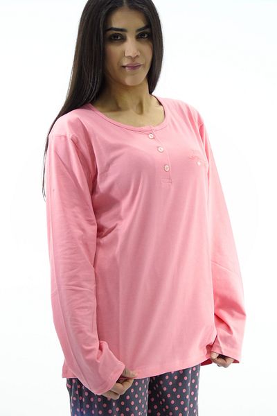 mefa Set pijama interlock cu nasturi cu guler