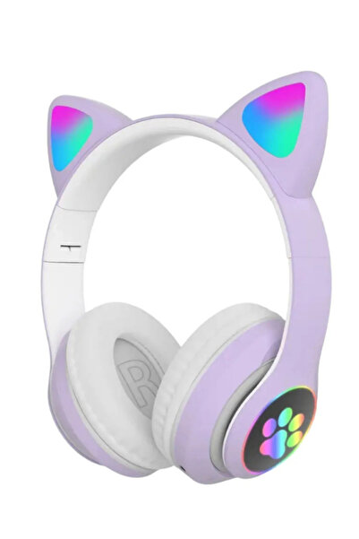 Birlik BULUE Kablosuz Bluetooth 5.0 Led Işıklı Kedili Kulaklık Hediye ios And...