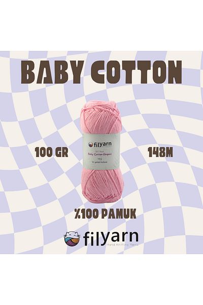 Filyarn 100 γραμμάρια Oeko-tex Certified Cotton Yarn για μωρό και γιλέκο - Σχέδιο πλεξίματος χειρός