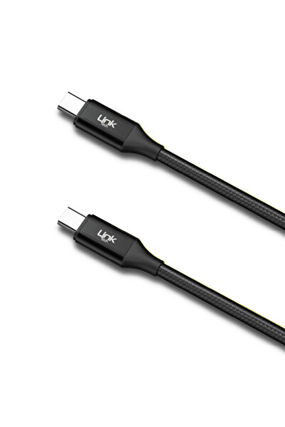 Linktech K598 Type-C to Type-C Örgü Metal Başlı Şarj ve Data Kablosu 60W 3A 1mt