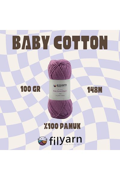 Filyarn 100 γραμμάρια Oeko-tex Certified Cotton Yarn για μωρό και γιλέκο - Σχέδιο πλεξίματος χειρός