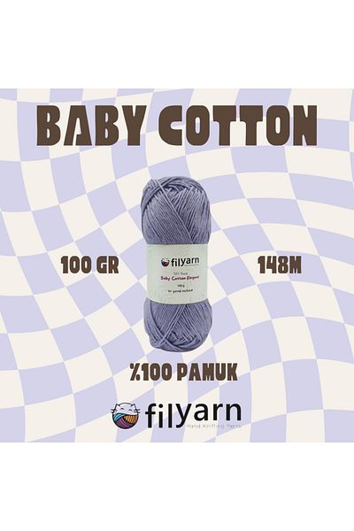 Filyarn 100 γραμμάρια Oeko-tex Certified Cotton Yarn για μωρό και γιλέκο - Σχέδιο πλεξίματος χειρός