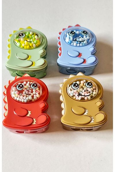 Modellino 4 Pcs Beaded Dinosaur Sharpener - 2 Input Micro Mk-4045