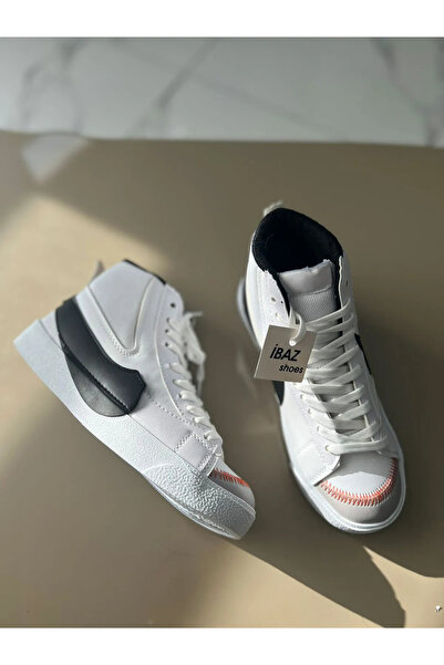 İBAZ Blazrjmbo Beyaz Siyah Bilekli Bağcıklı Sneaker