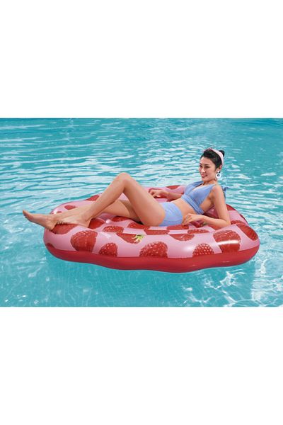 BESTWAY 65" X 59.5"/1.65M X 1.51M Scentsational Raspberry Pool Float 26-43396