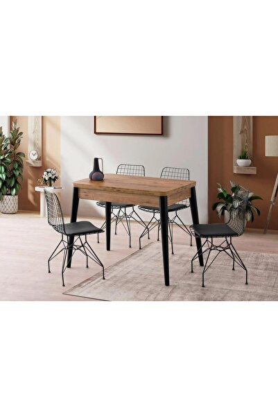 Levent Mobilya Aksesuar Turna Masa, Tel Sandalye, Atlantik Çam, 100x60