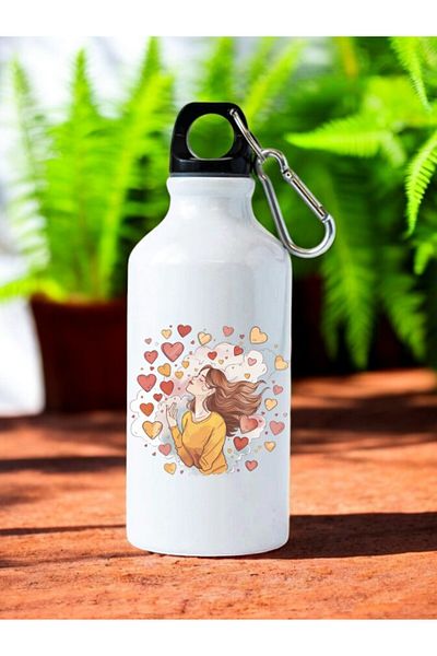 lili hediyelik Women's Printed Water Bottle with Heart