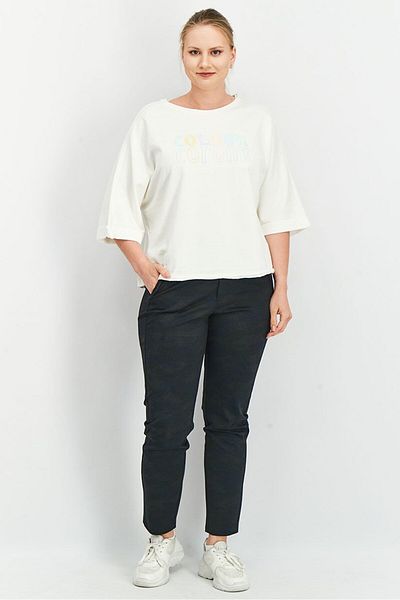 Tchibo Women Embroidered 3/4 Sleeve Sweatshirt, White