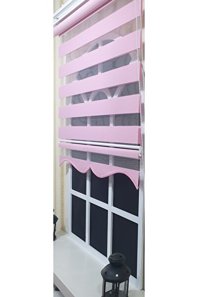 StorBurada Zebra Stor Perde Pembe Etek Dilimli ST 005