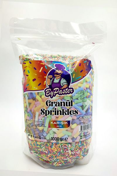 Dekamis 1 kg Colored Granular Candy - Mixed Cake Ornament and Granular Sprinkles