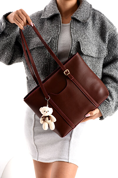 Sargınlar Geantă de umăr pentru femei Claret Red cu geantă ursuleți de pluș, ...