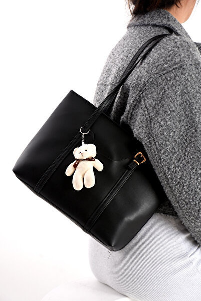 Sargınlar Ursuleț negru de pluș pentru umăr pentru femei, cu geantă ursuleți,...