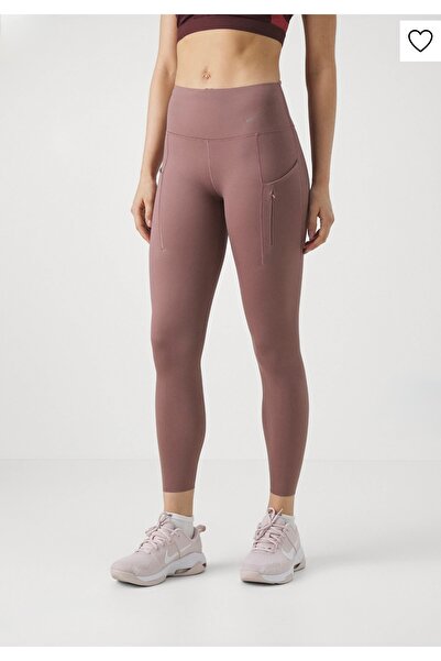 Nike Dri-fit Go Firm-support High-waisted 7/8 Running Kahverengi Antrenman Ka...