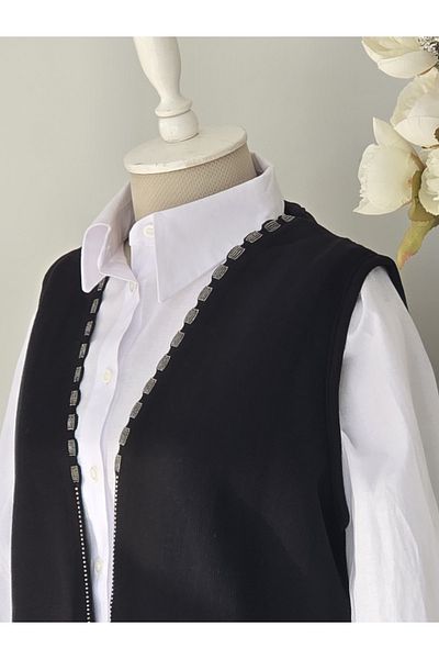 ENDAMIM Large Size Patterned Sleeveless Mother's Vest