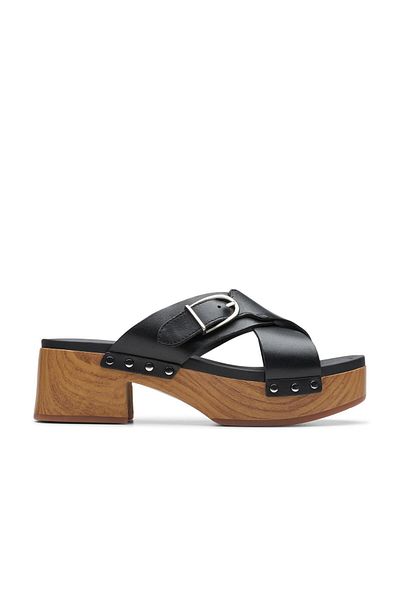 CLARKS Black Genuine leather Sandals For Womens