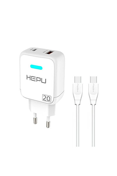 HEPU Hp619t Qc3.0 20w Çift Çıkış Şarj Aleti Type-c-type-c Kablo Set