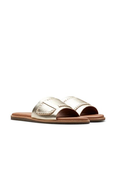 CLARKS Gold-colored Genuine leather Sandals For Womens