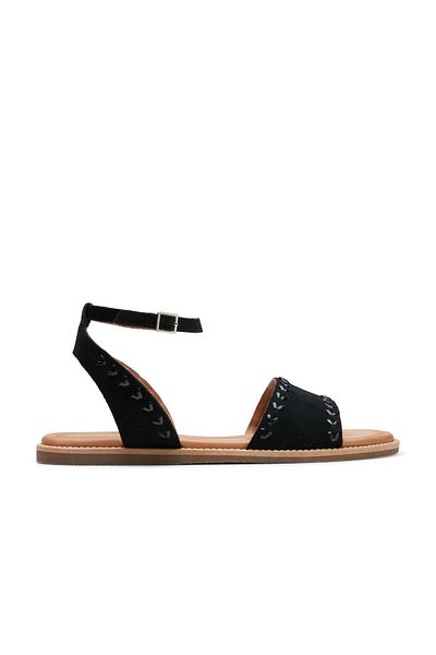 CLARKS Black Suede Sandals For Womens