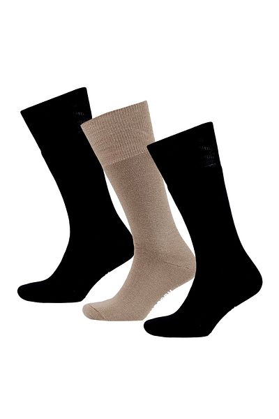 THERMOFORM Acrylic Soldier Socks - 3 Pack Black and Sand Color