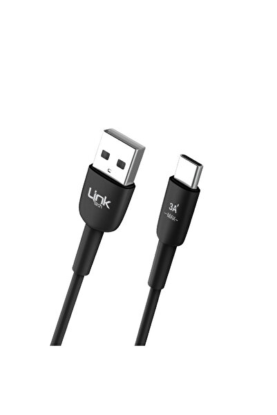Linktech K601 Safe USB - iPh Lightning 3A Data ve Şarj Kablosu 1mt Siyah