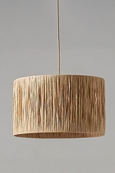 NYLife Doğal Kağıt Rafya Modern Ve Bohem Krem Avize