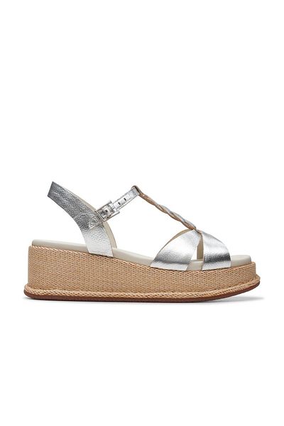 CLARKS Silver-colored Genuine leather Sandals For Womens