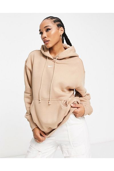 Nike Phoenix Fleece Beige Oversized Women's Sweatshirt - Pullover Hoodie