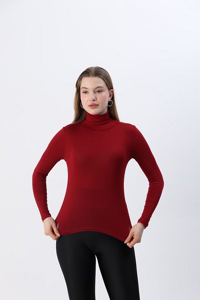 ziend fashion Bluză de damă din bumbac pieptănat cu gât roșu de sezon nou