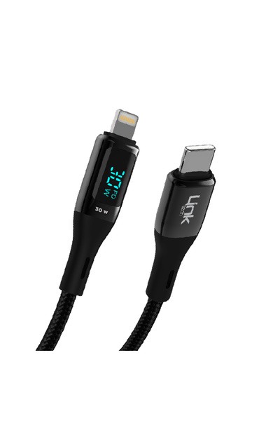 Linktech K683 Dijital Göstergeli Type-c - Lightning 30w Data Ve Şarj Kablosu 1mt