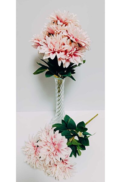 OSO HOME Floare artificială de crizantemă cu aspect elegant, culoare roz, 42 cm, buchet cu 7 ramuri