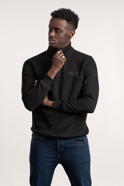 FBI Zippered Stand Collar 3 Thread Raster Slimfit Sweatshirt