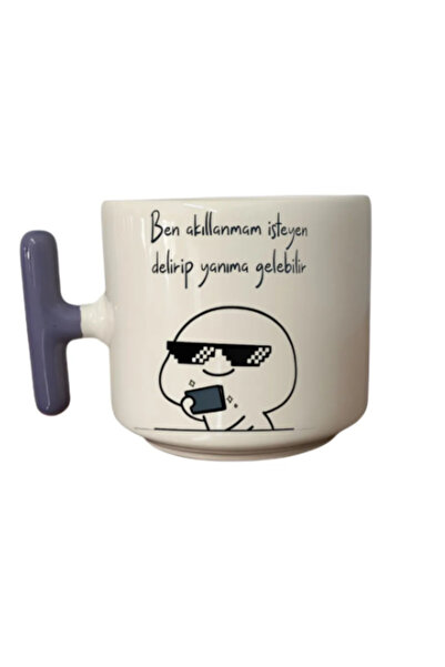 Tanem Tasarım قد يكون الجنون الذي يريد أن أكون ذكيًا - كوب بمقبض على شكل حرف T