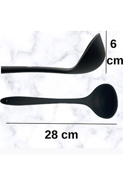 Multiamo Hard Tip Heat Resistant Fireproof Non-Stick Silicone 28 Cm Ladle 1 Piece / Four Color Options