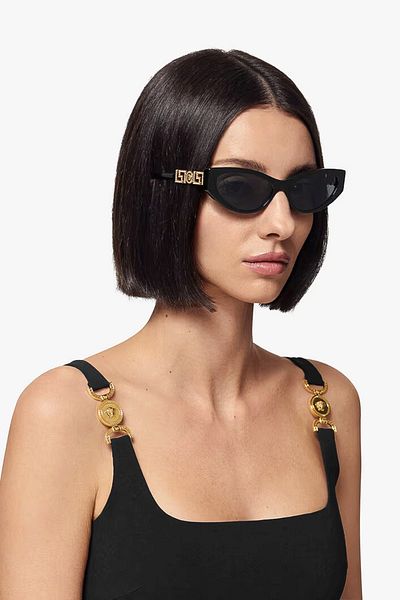 Versace Woman Cat Eye Sunglasses- Ve 4470b - Lense Size:56mm - Black