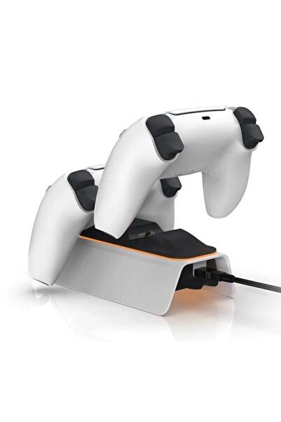 comse Ps5 Dualsense Işıklı Şarj Istasyonu Şarj Standı 0521 Beyaz