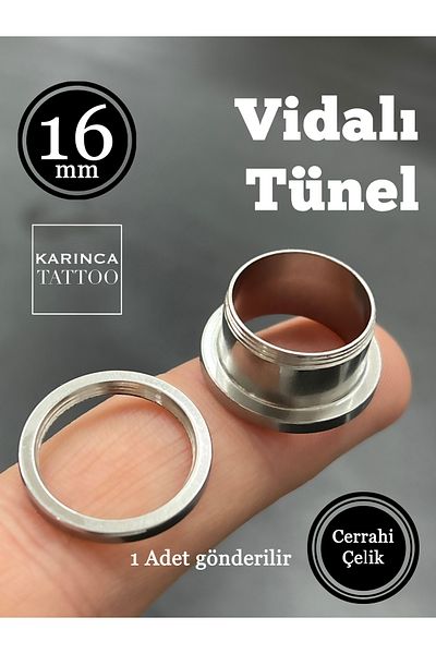 Karınca Piercing 16 Mm Tunnel Piercing Stainless Steel Ear Plug Tunnel