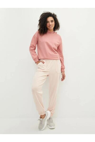 LC Waikiki LCW Vision Pembe Beli Lastikli Düz Cep Detaylı Kadın Jogger Eşofman Altı