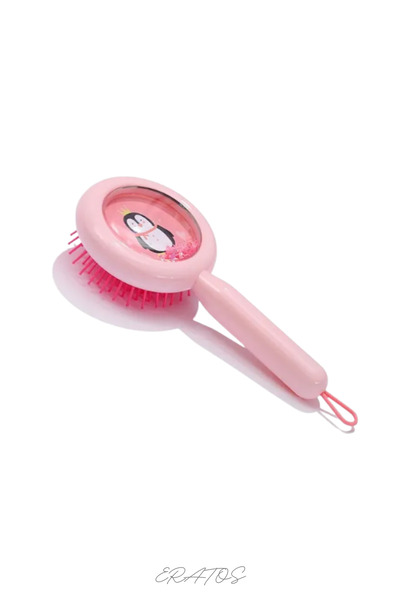 ERATOS Hayvan Desenli ve Simli Yuvarlak Şekilli Tarak- Ergonomik Tasarım