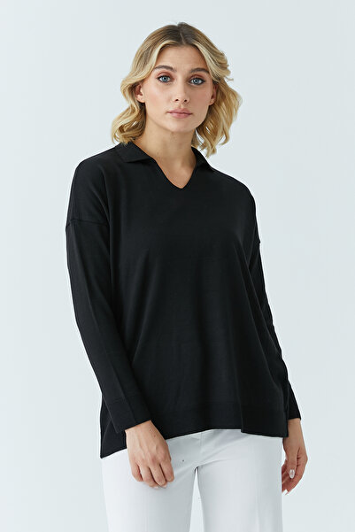 ModaPlaza Pulover de tricotaj cu gât polo pentru femei 5424