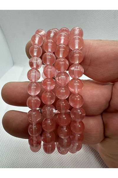 grs oyuncak Natural Rose Quartz Stone 8mm Bracelet 1 Piece