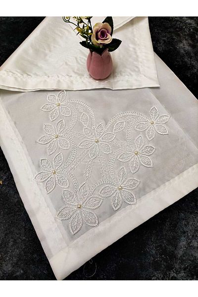 Çt Çeyizci Tekstil French Lace Bridal and Engagement Bundle - Cappuccino Design