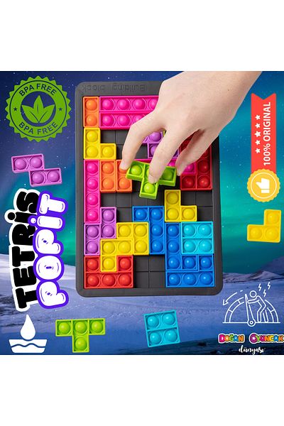 Doğan Oyuncak Dünyası Tetris Popit - Slicon Puzzle Building Blocks - Stress Toy - Popit Toy - S