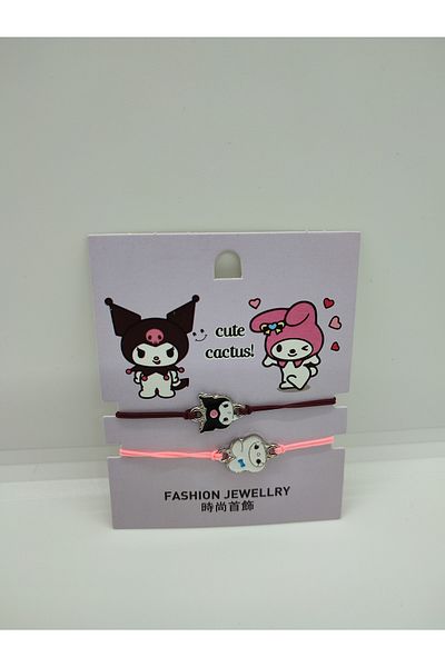 Mia Giyim Kuromi Melody 2-Piece Dating Bracelet Multicolor Adjustable Drawstring 2 Pieces